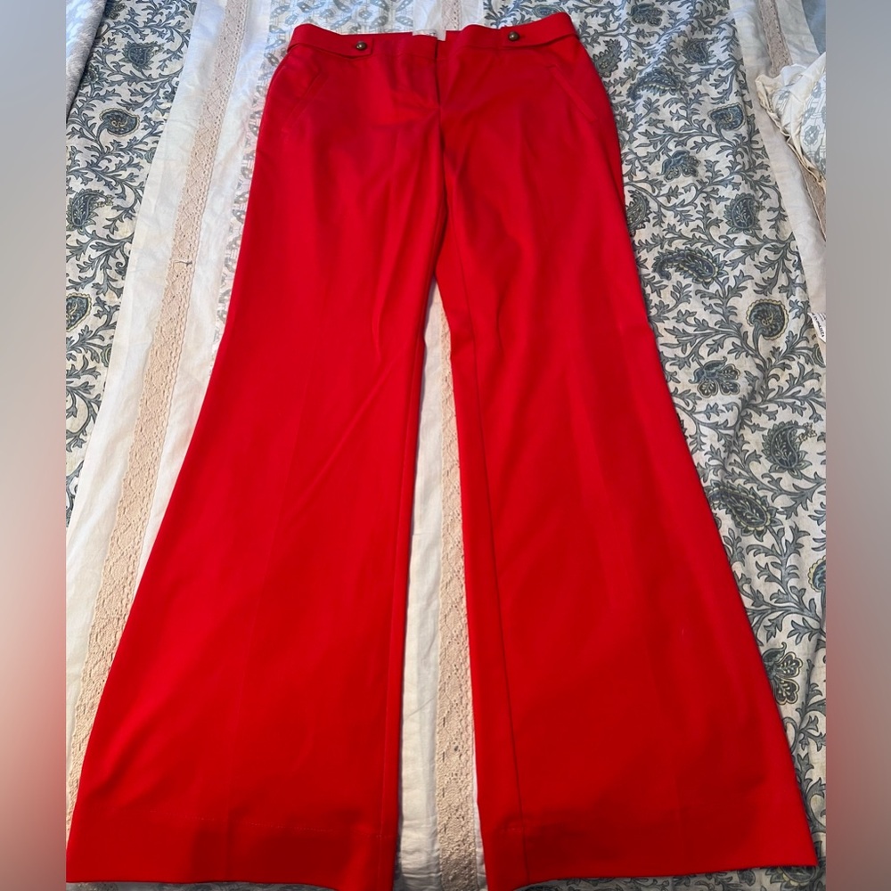 Loft size 4 wide leg trousers gold button detail